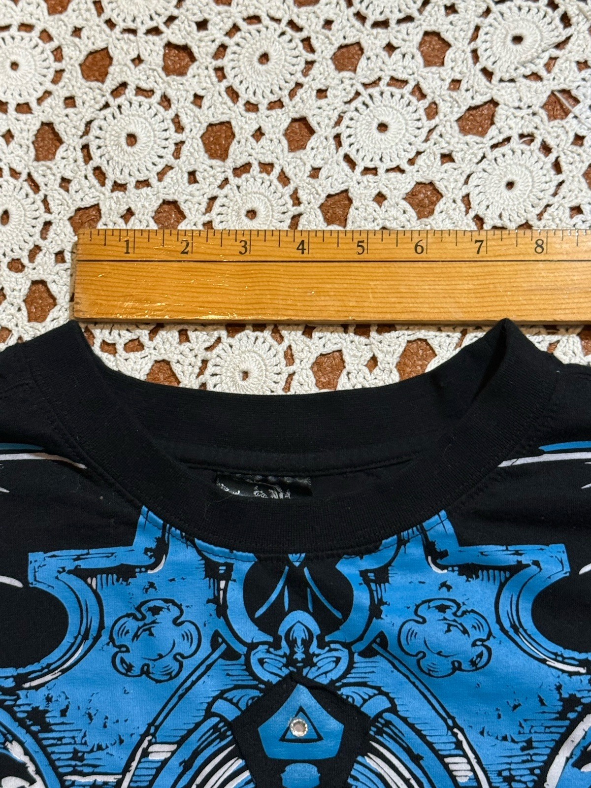 Vintage Y2K Raw Blue Grunge AOP Dragon Sword Gothic Goth Cyber Emo Punk Shirt gallery