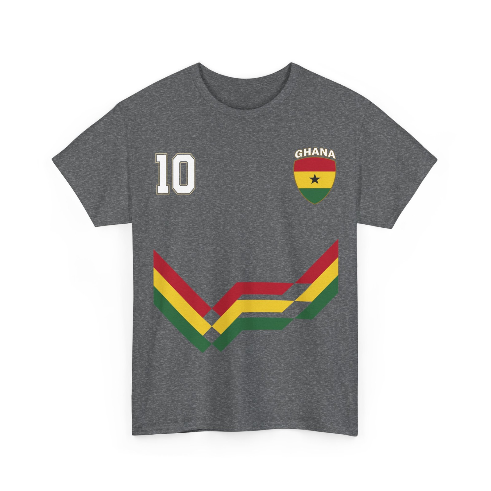 Ghana Soccer Shirt, Ghanaian Flag Ghana Number 10 Soccer Jersey Style Shirt