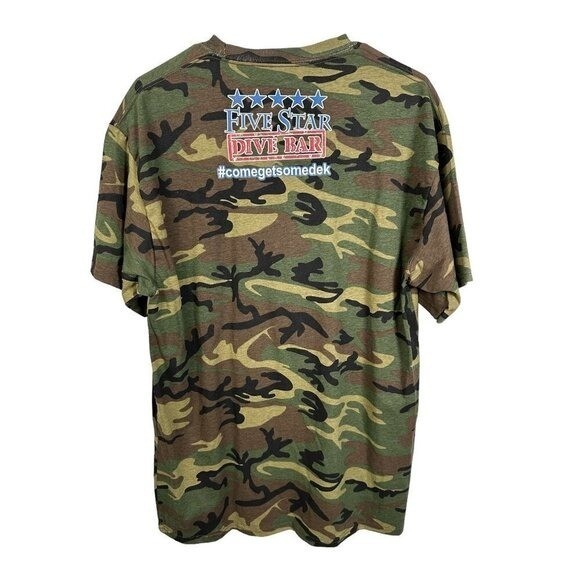 Port & Company Mens Camo Support Our Troops Five Star Dive Bar T-Shirt Large gallery