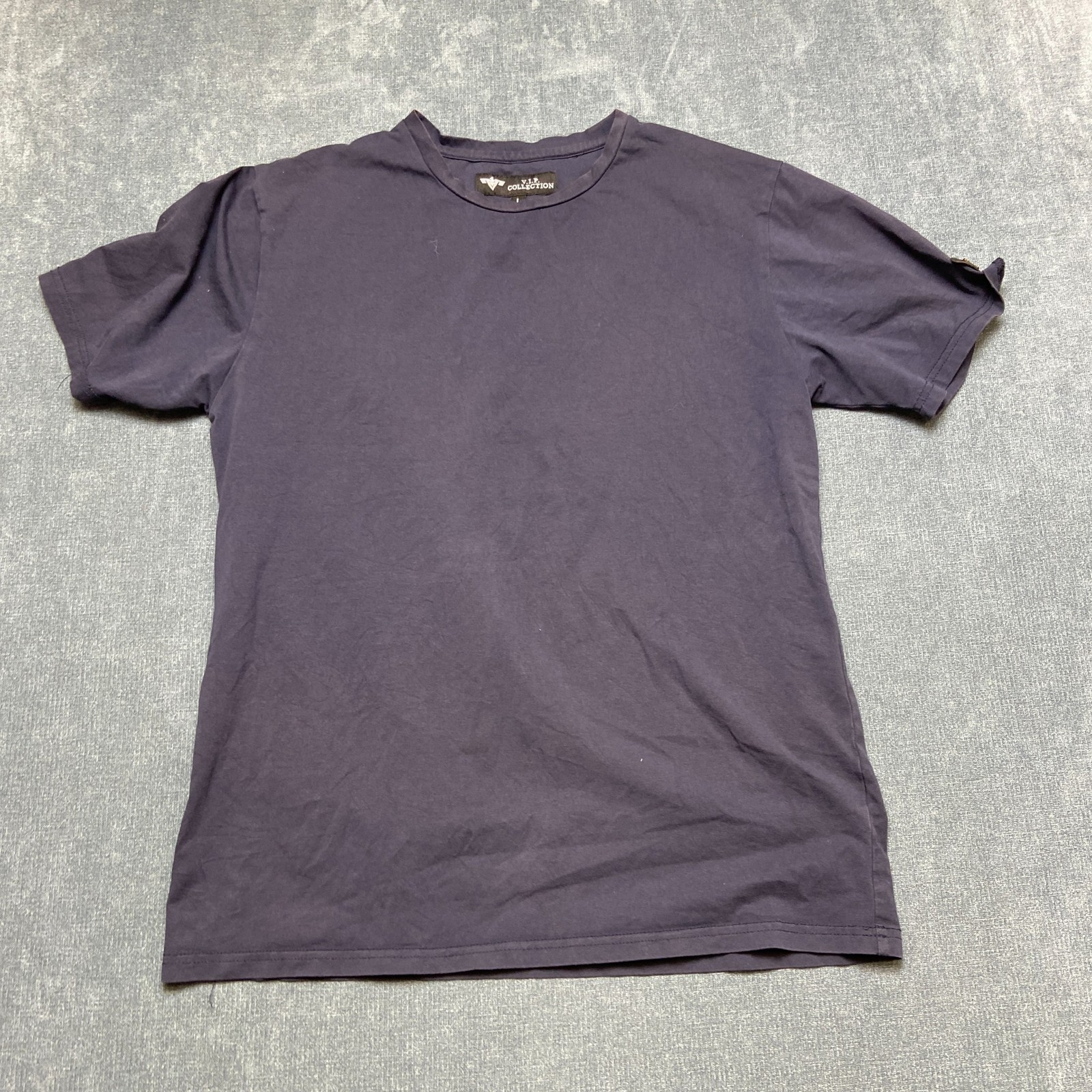 V.I.P. Collection T Shirt Mens Large Navy Blue Stretch Crew Neck Short Sleeve gallery