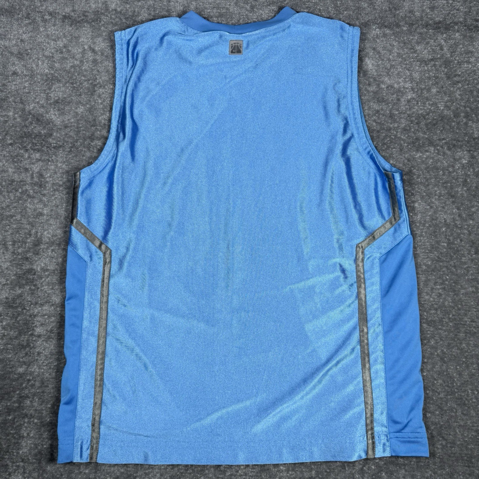 Nike Shirt Men’s Large Blue Sleeveless Swoosh Crew Neck Shiny Satin 90s Y2K gallery