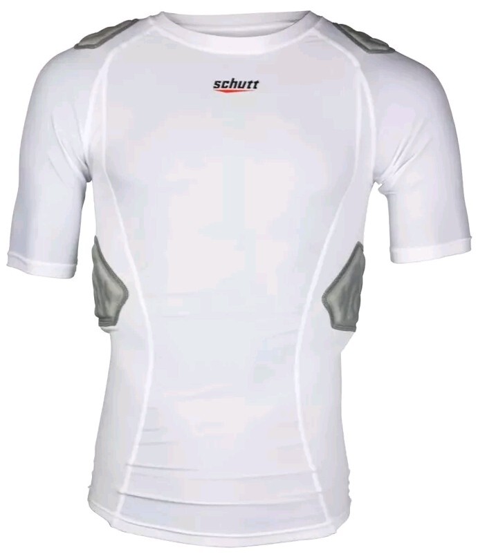 Schutt Size S Integrated Padded Men's Shirt White NWT #W6 gallery
