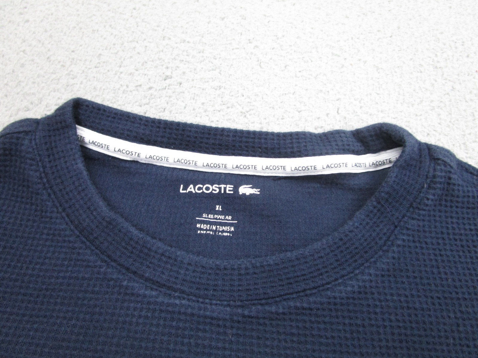 Lacoste Sleepwear Shirt XL Thermal Top Waffle Knit boxy crop high waist short gallery