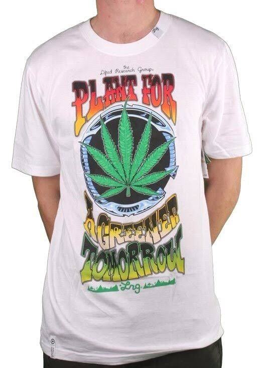 Lifted Research Group LRG Mens Plant For A Greener Tomorrow Weed White Shirt NWT gallery