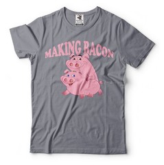 Making Bacon Pig Funny T-shirts Cool Bacon T-shirts Funny Tees