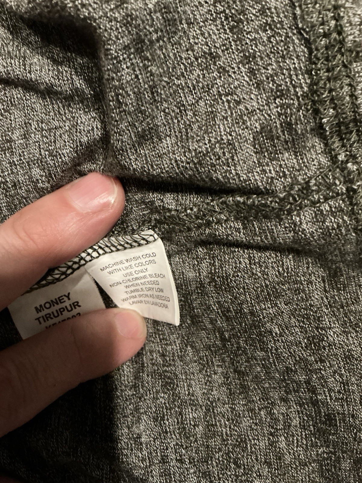 Distortion Mens XL Gray Long Sleeve Henley Shirt Ribbed Shoulder Casual Tee gallery