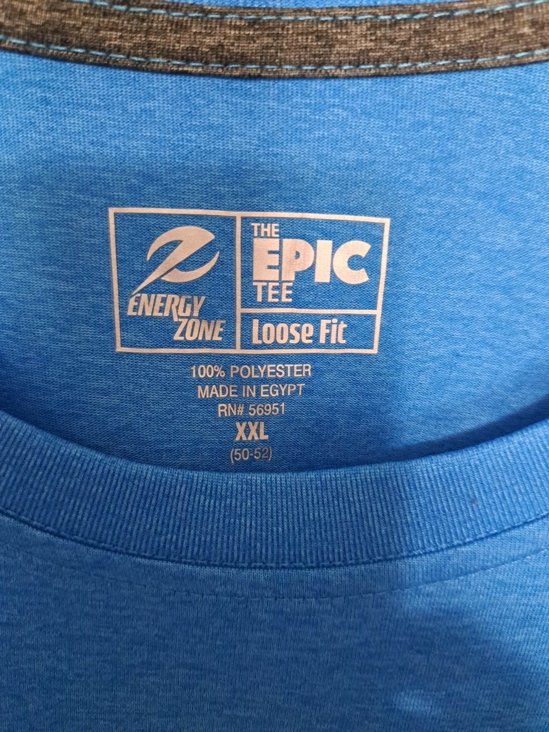 Epic Energy Zone Men's Blue Polyester Short Sleeve Loose Fit T-Shirt XXL gallery