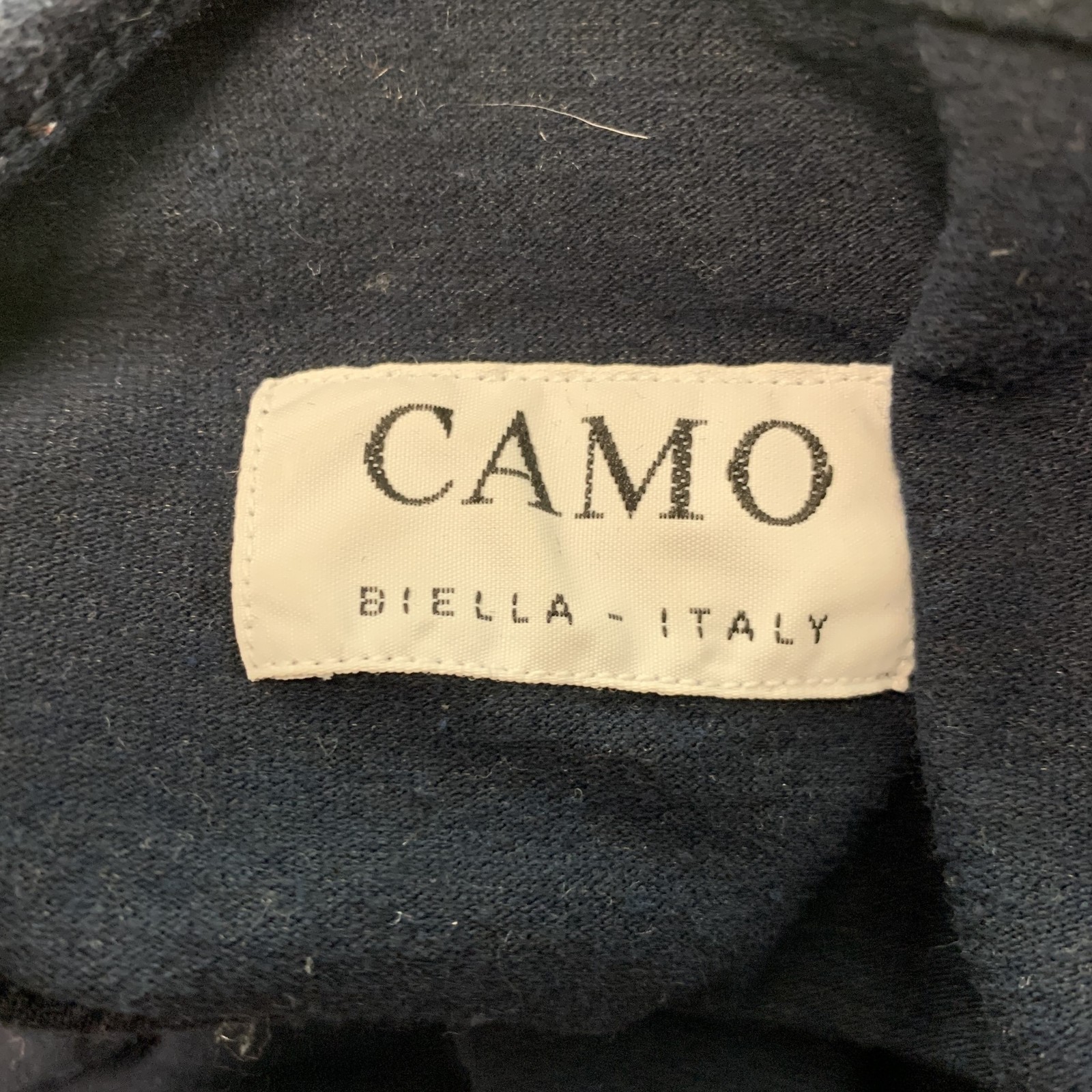 CAMO Size M Navy White Embroidery Cotton Polyamide Crew Neck T-shirt gallery