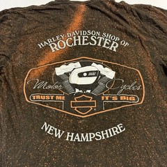 Harley-Davidson Mens Large Brown Orange Bleached Rochester New Hampshire T-Shirt