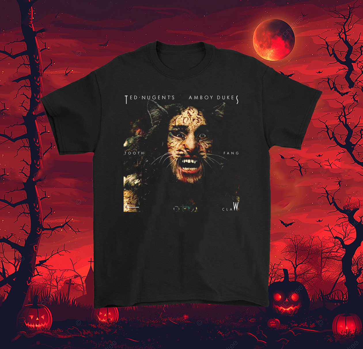 Ted Nugent & The Amboy Dukes Tooth Fang Claw T-Shirt Gift Unisex BS483