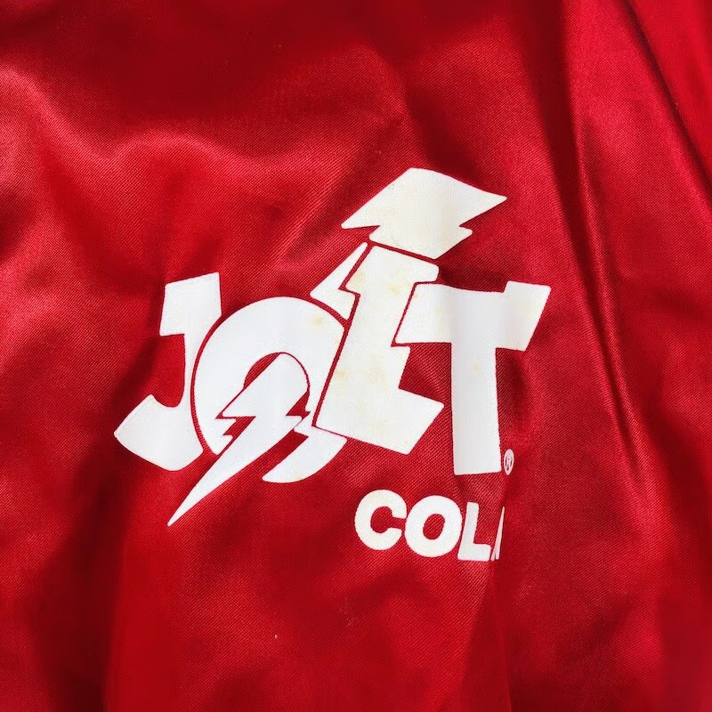 Vintage Jolt Cola Red Satin 100% Nylon Bomber Jacket WestArt Lined Size XL gallery