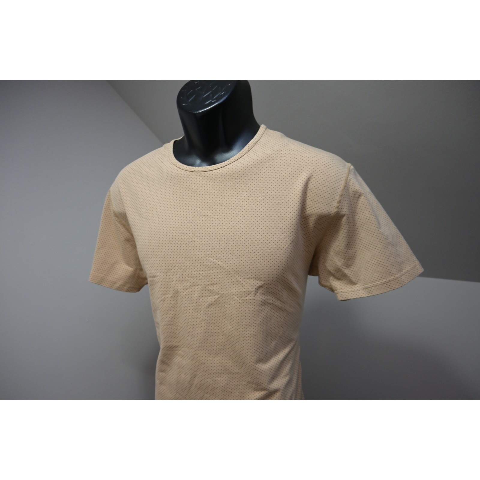 BYLT Drop Cut Lux T-Shirt Mens Medium Tan Perforated Short Sleeve Excellent gallery