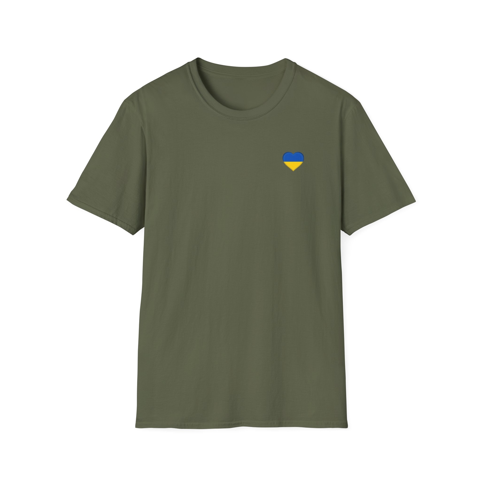 Ukraine Flag Heart Emblem, Soft 100% Cotton T-Shirt