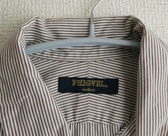 PHIGVEL Stripe Half-Zip Shirt Brown Sample M Size