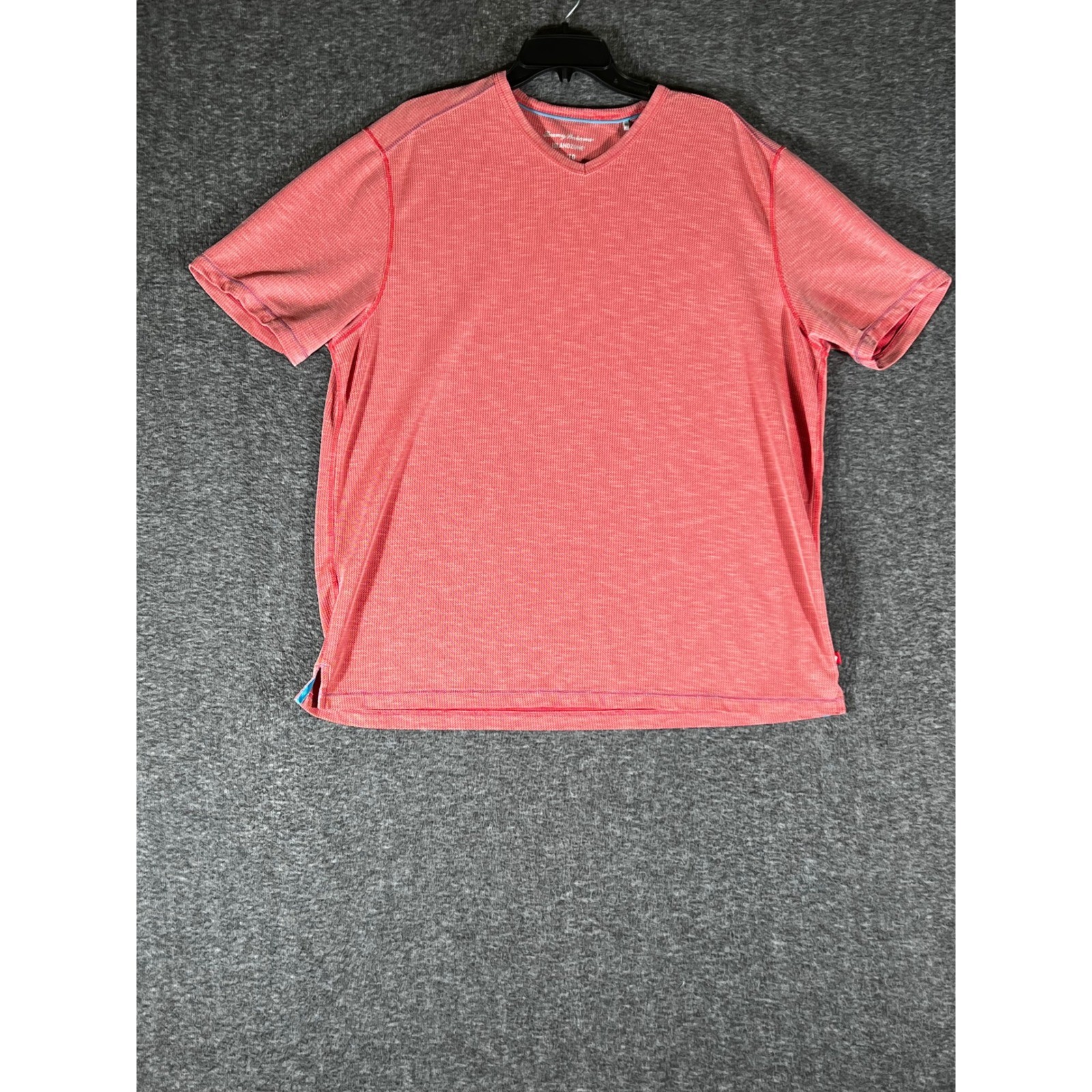 Tommy Bahama IslandZone Mens XL Red V-Neck T-Shirt Tencel Coolmax Short Sleeve gallery