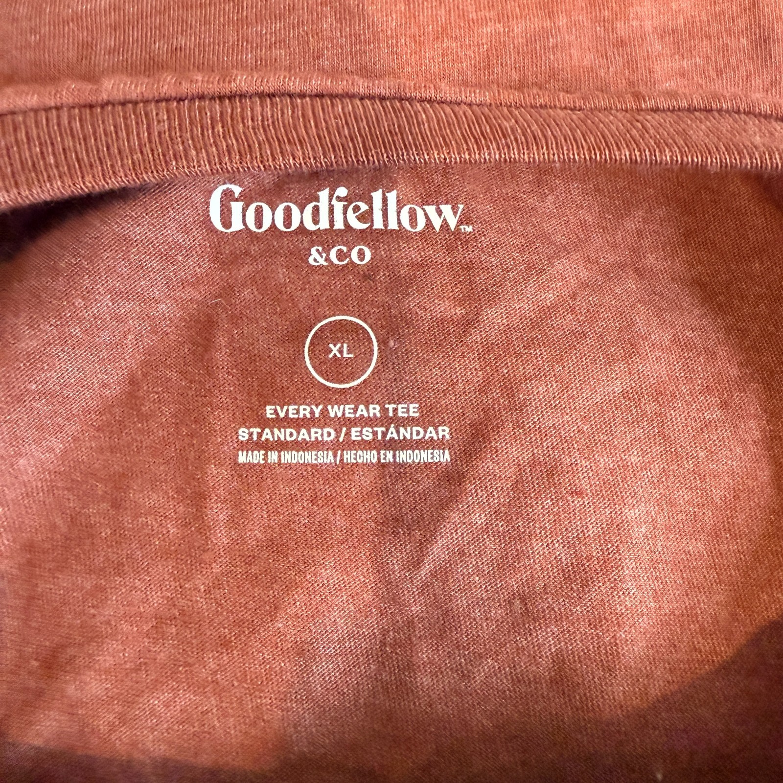 Goodfellow T-Shirt Mens XL Burnt Orange Standard Fit Crew Neck Everyday Wear Tee gallery