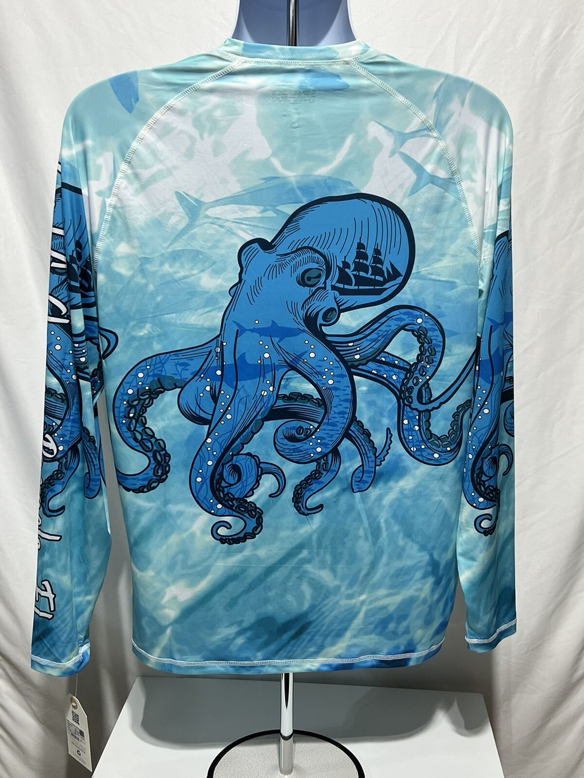 Mens UPF 50 Sun Protection Swim Shirt Long Sleeve Size M Gulf Shores Beach FL gallery