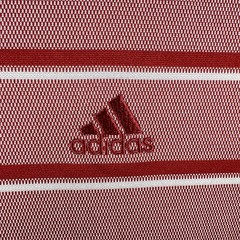 Adidas Men’s Size Extra Large Sport Red/White Striped Golf Polo Shirt With Logo