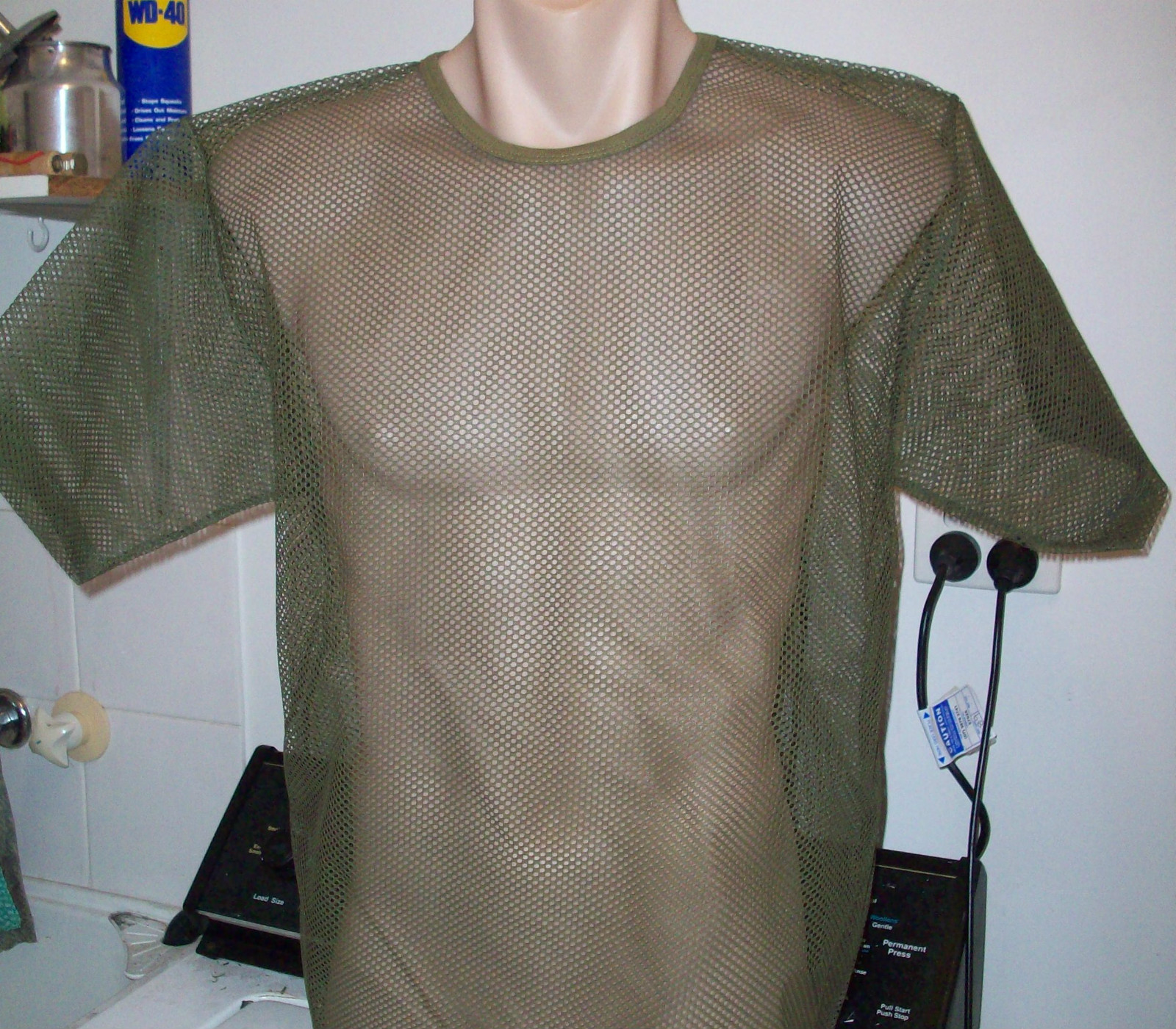 MENS MESH T-SHIRT OLIVE GREEN - SEXY, PLAYFULL & LOADS OF FUN WEAR gallery