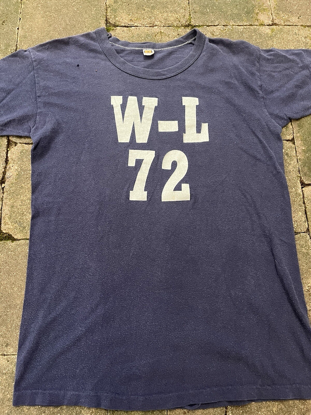 Vintage 1960s Russell Southern Co Cotton Tshirt L “W-L 72” Blue see Measurement