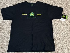 NEW John Deere Mens Black Short Sleeve Logo T-Shirt Size XL Two Sided