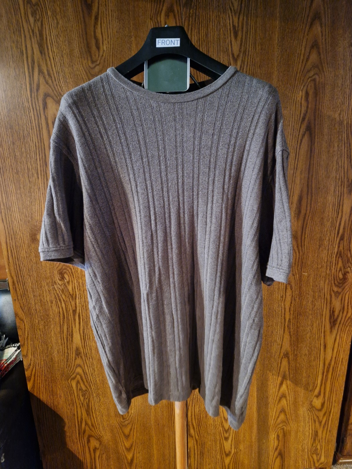 Perry Ellis Brown Short Sleeve Knit Crew Neck Cotton Tencel Men's T-Shirt XXL gallery