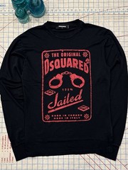 Dsquared2 Jailed Born In Canada Made In Italy Long Sleeve Black Size Small