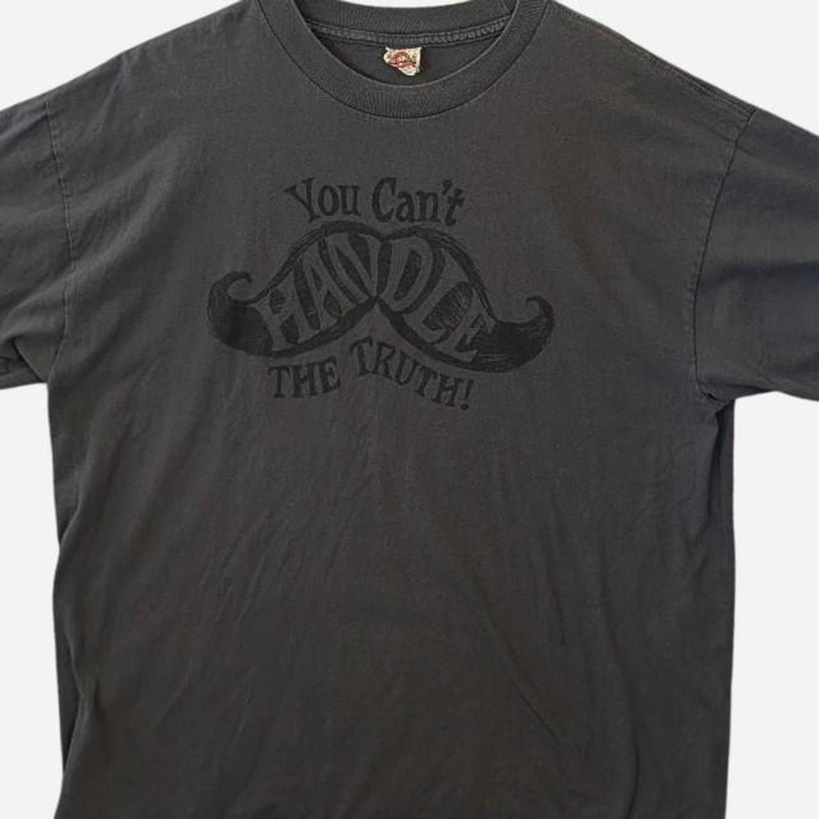 Grey and Black vintage 90s graphic tee with "You Can't Handle The Truth" print gallery
