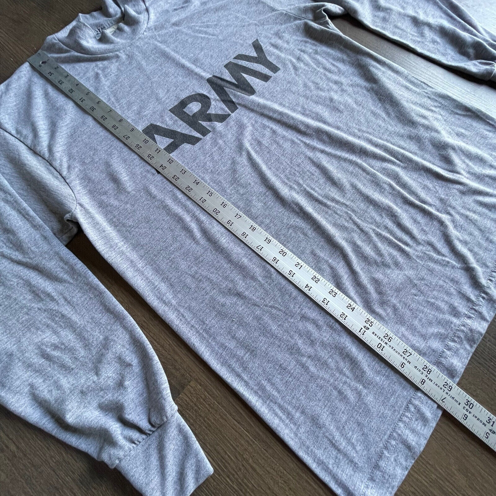 GENUINE US ARMY PT PHYSICAL FITNESS GRAY LONG SLEEVE T SHIRT MEDIUM VGC / EXC gallery