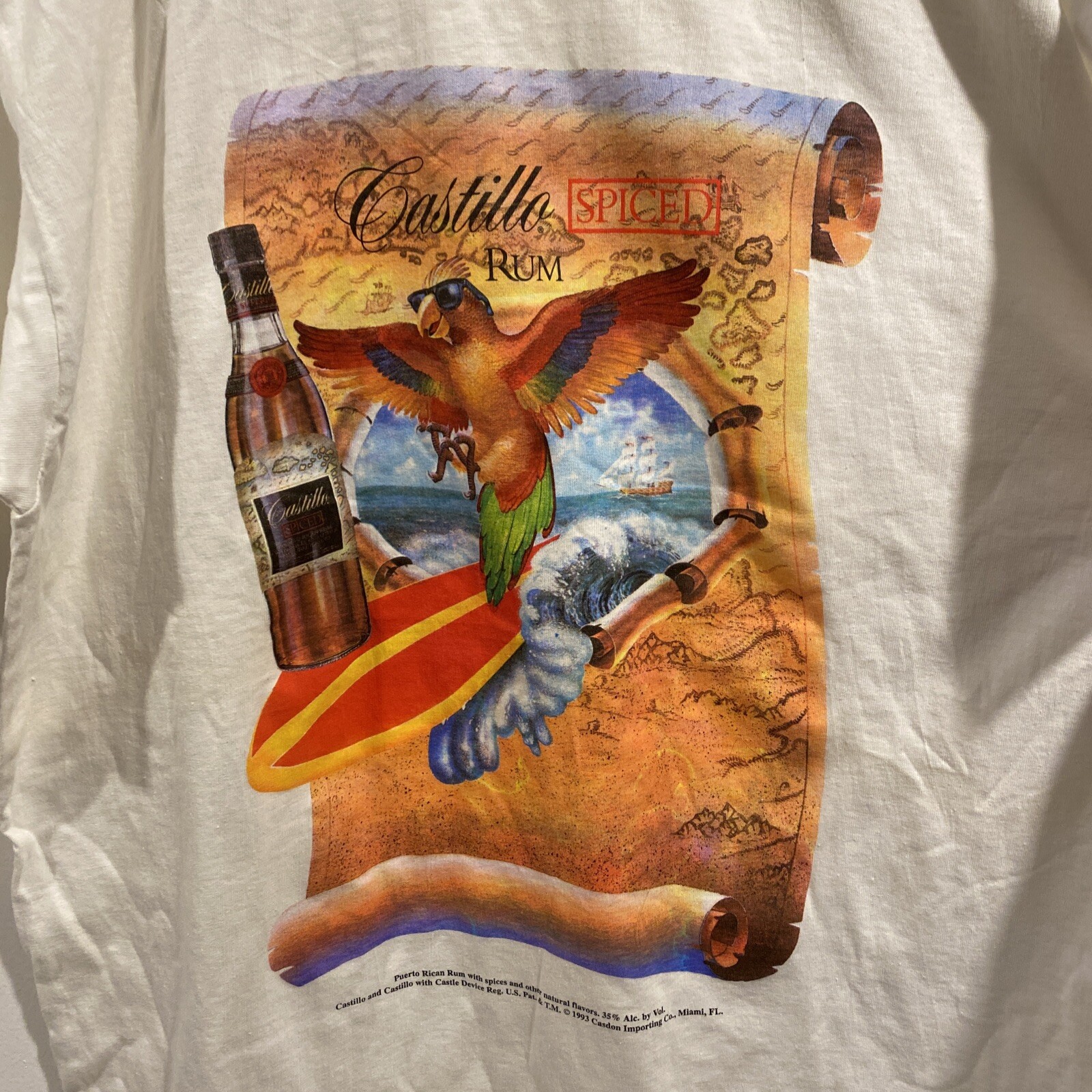Vintage Castillo Spiced Rum T-Shirt NWOT Size Large 1993 Single Stitch gallery