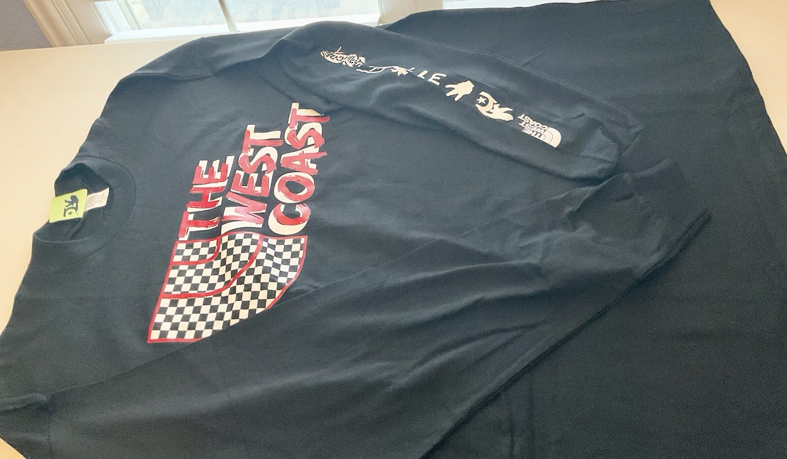 NWOT VTG FABRICALI West Coast Check Race Black Long Sleeve Men’s T-Shirt 3XL USA gallery