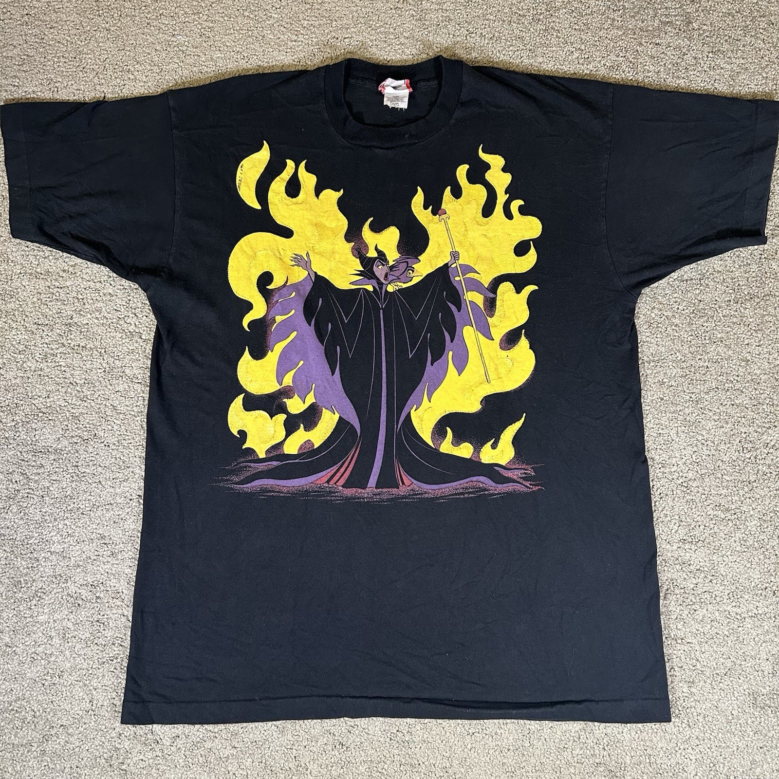 Vintage Disney Design Maleficent T-Shirt OSFA Villains Grail Rare 90s Fits XL