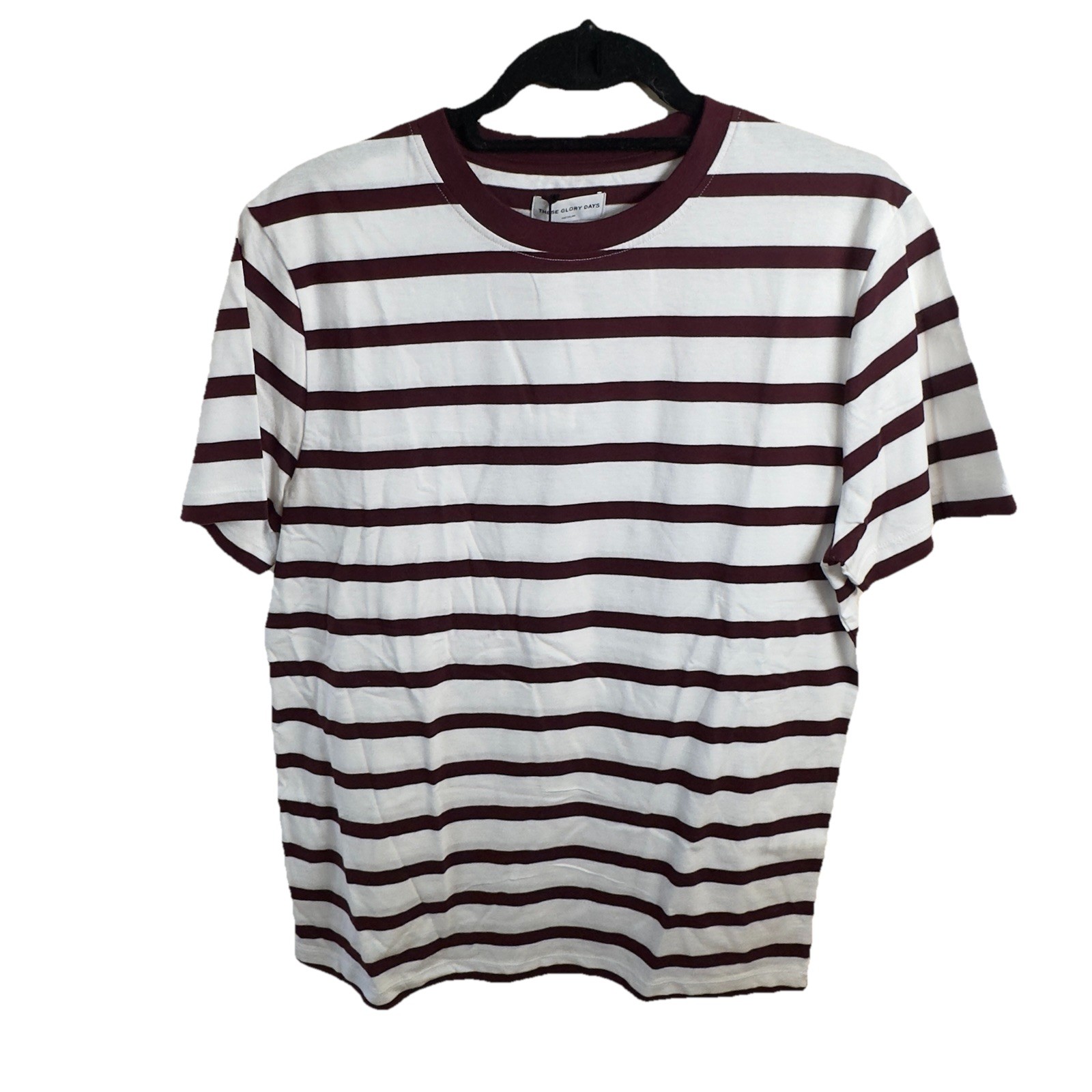 These Glory Days Scandinavia Striped T Shirt | Modern Classic | Burgundy White | gallery