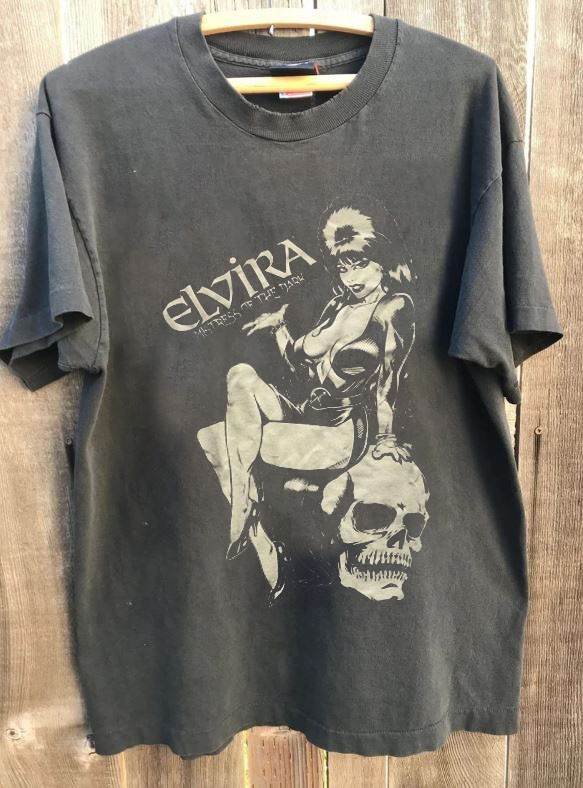 Elvira horror movie classic style unisex charcoal short sleeve tee QT8019 gallery