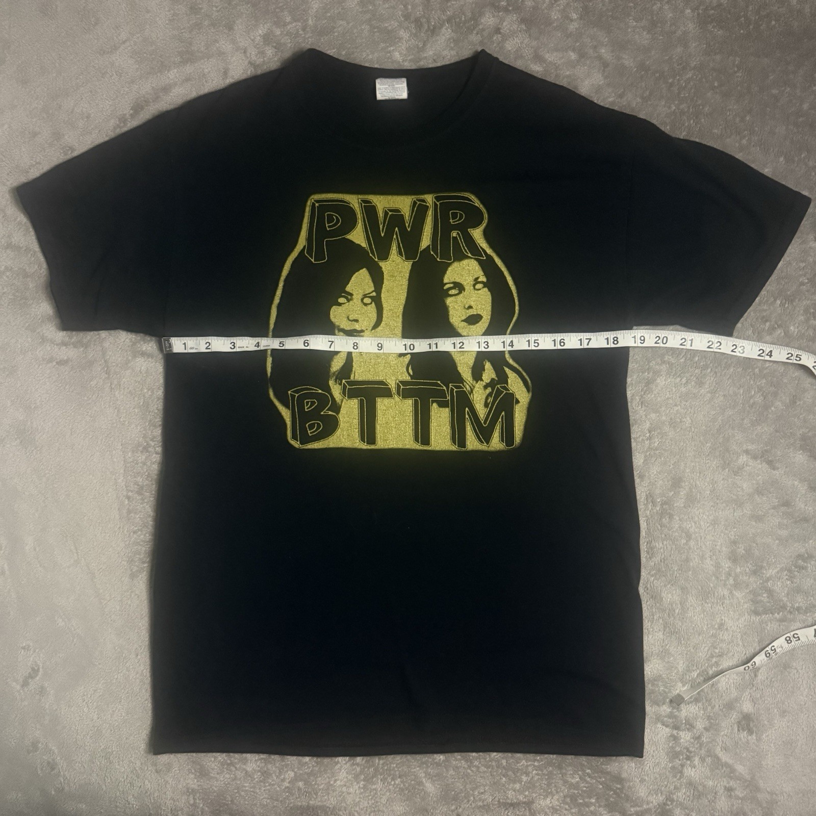 PWR BTTM Band T-Shirt Mens M Black w/ Gold Graphic Jerzees Dri-Power Tee gallery