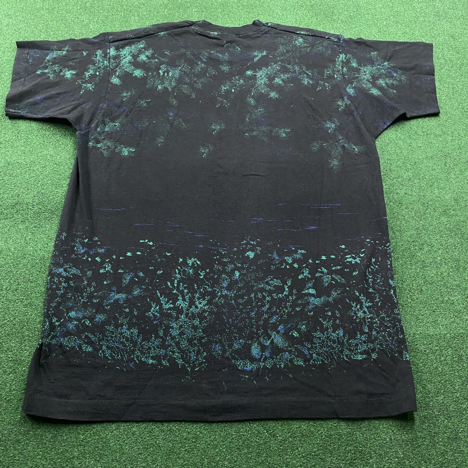 Vintage Nature Shirt Mens XL Black 90S Upper Michigan Duck All Over Print USA gallery