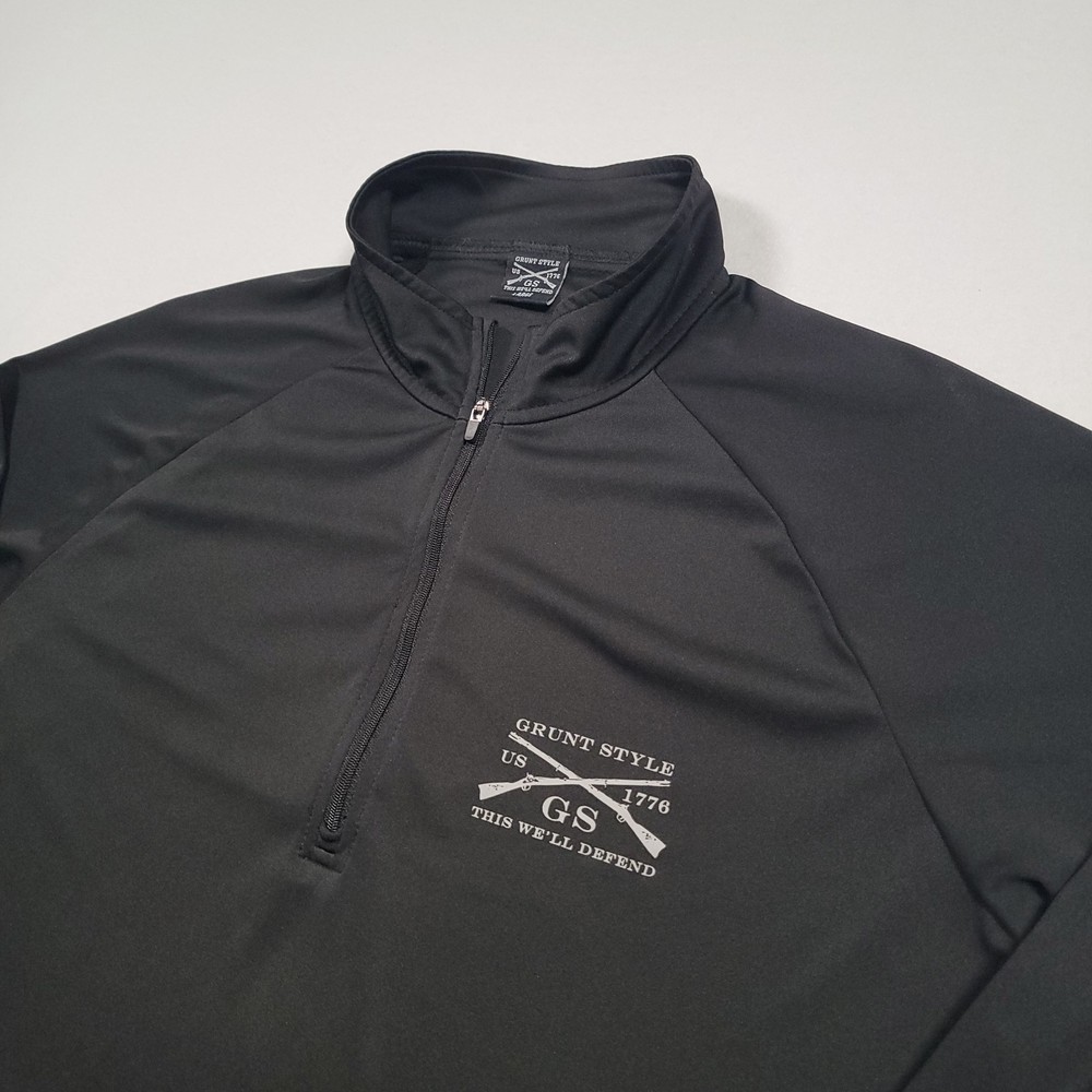 Grunt Style Men 1/4 Zip Pullover Large Black Long Sleeve Tactical Shirt