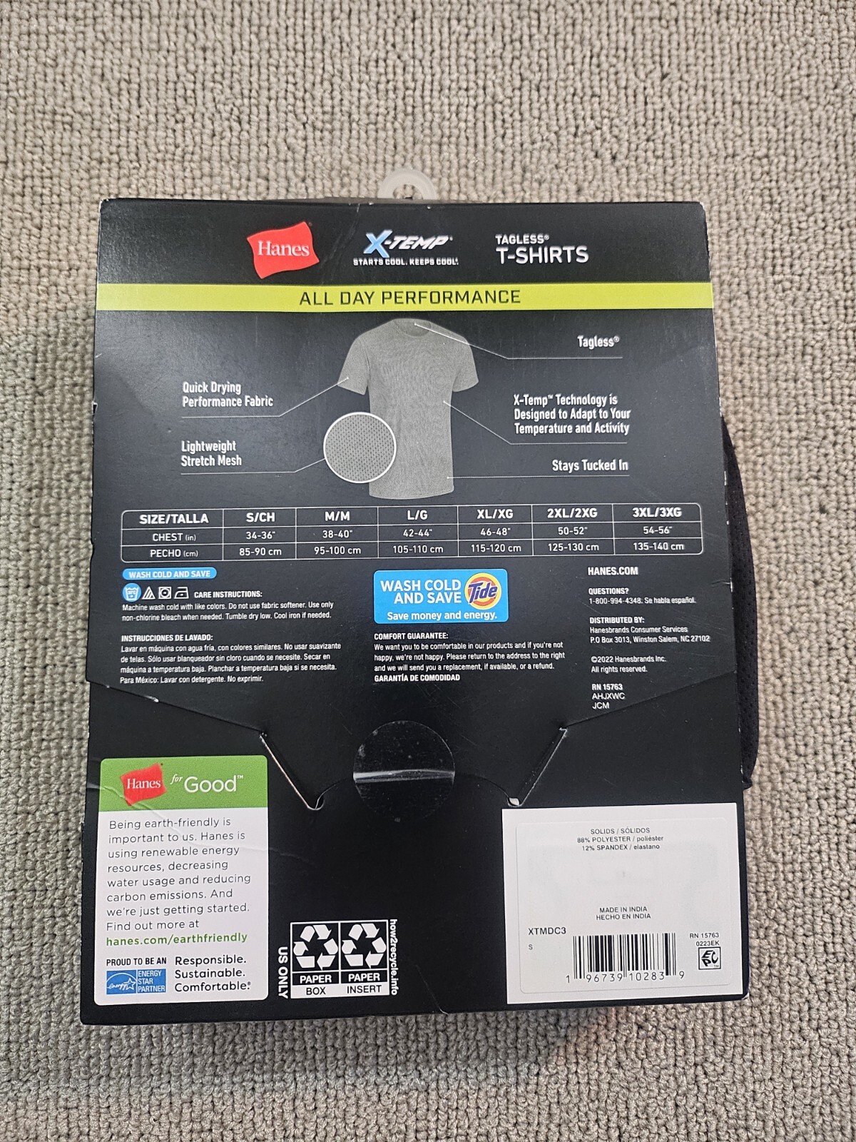 Men's Mesh Short Sleeve T Shirts 3 Pk Hanes X Temp Stretch Black Gray S 34-36 gallery