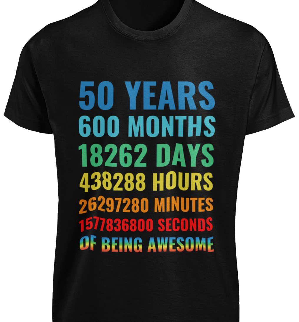 70th 60th 50th 40th 30th 21st Birthday T-SHIRTS Years Months Days Awesome TEE gallery