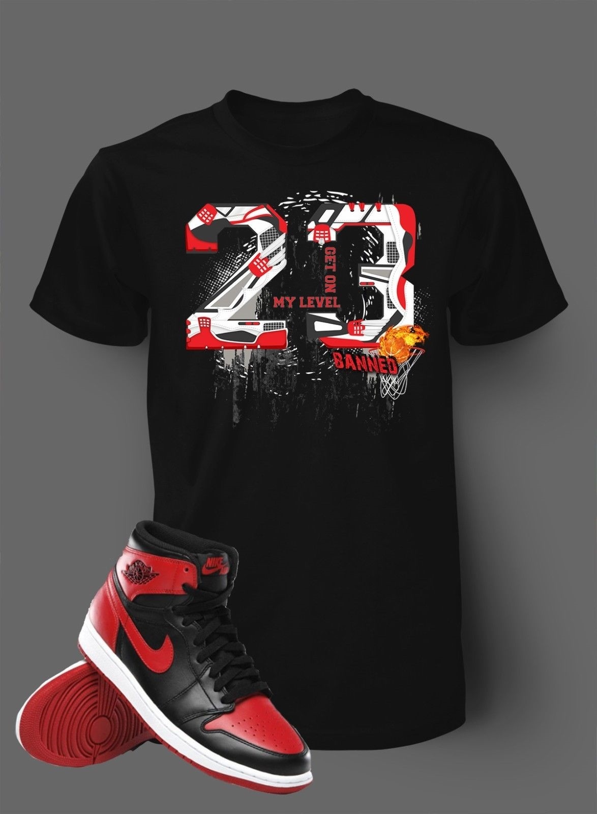 Pro Club Shaka 23 Get on My Level Tee Shirt to Match J1 Banned Big and Tall T