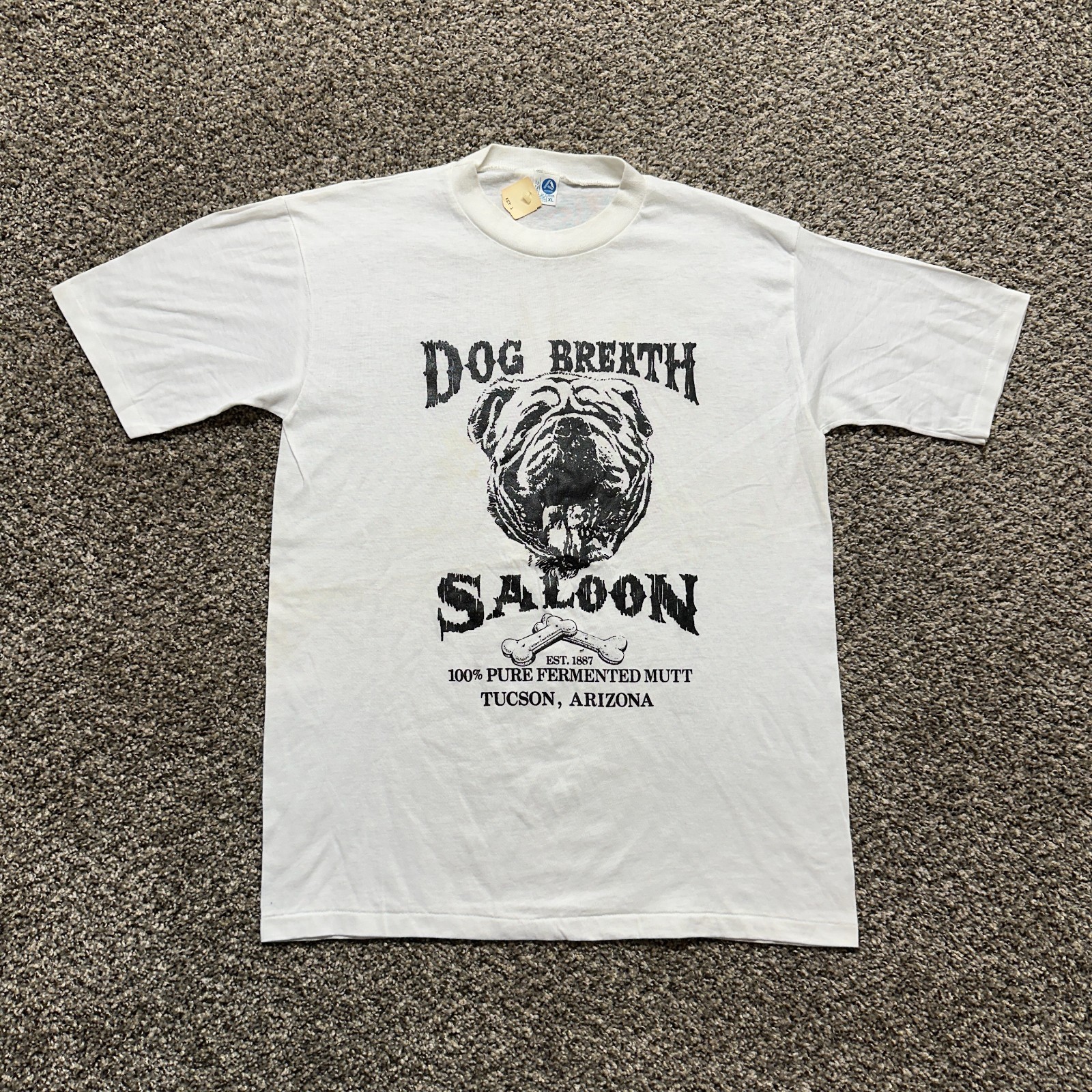 Vintage Saloon T-shirt Size XL White 80s Artex Arizona Bar Souvenir – Pre-owned