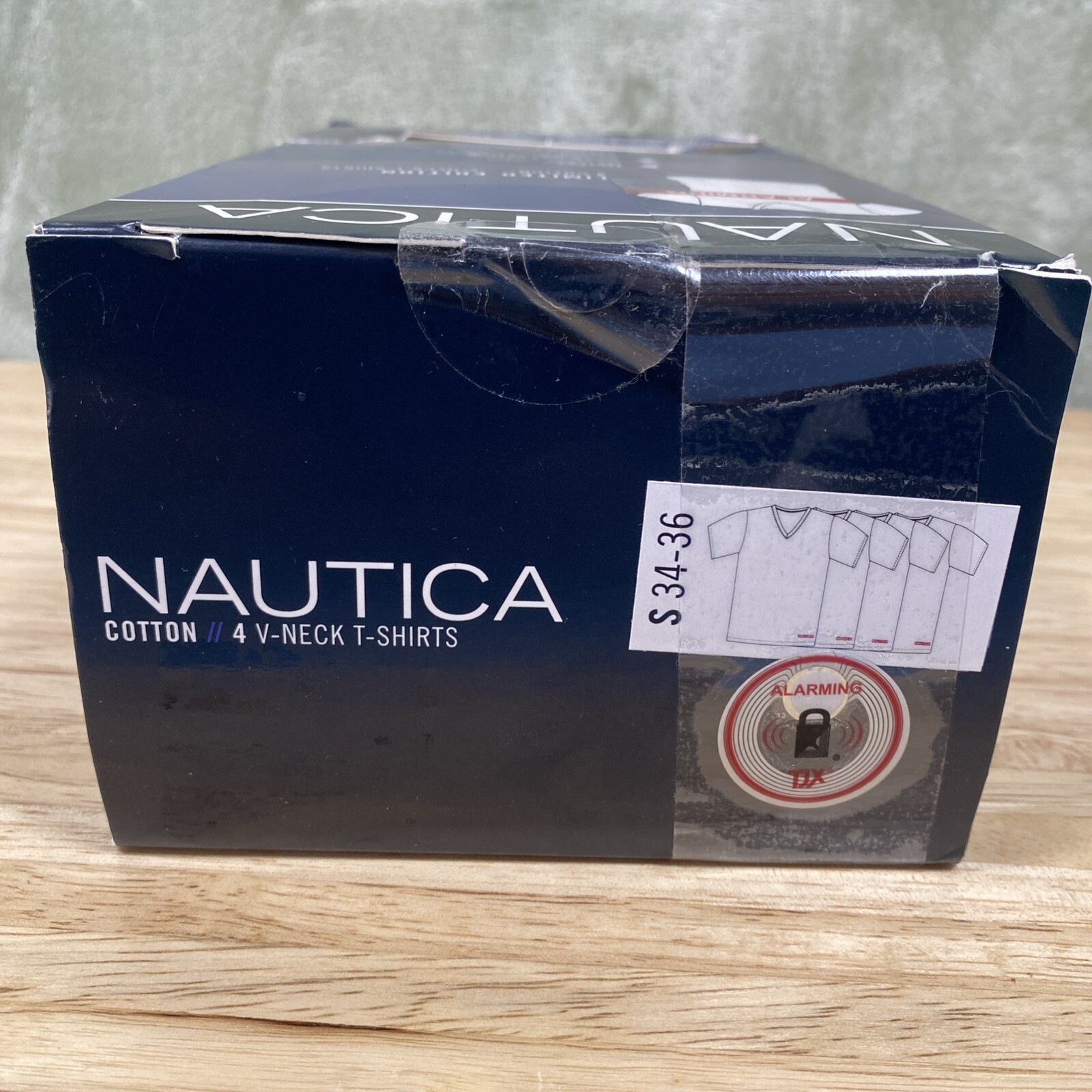 Nautica V-Neck T-Shirts Men's S 34-36 White Cotton Limited Edition 4 Pack NWT gallery
