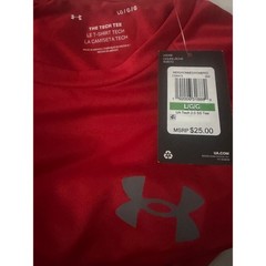 NWT Under Armour Red Graphite Tech 2.0 Short Sleeve T-Shirt Men’s Size Large