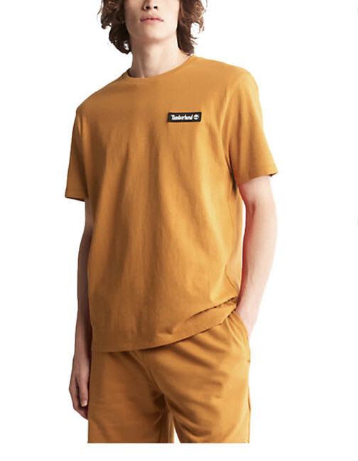 Timberland Mens Ss Woven Badge Crewneck T-Shirt TB0A26S7-P47 Wheat 2XL XXL
