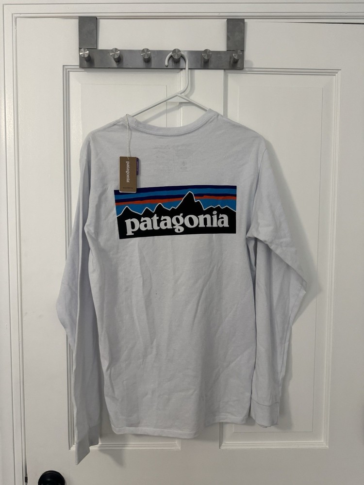 Patagonia P-6 Logo Responsibili-Tee Men’s Long Sleeve Graphic Crew White S
