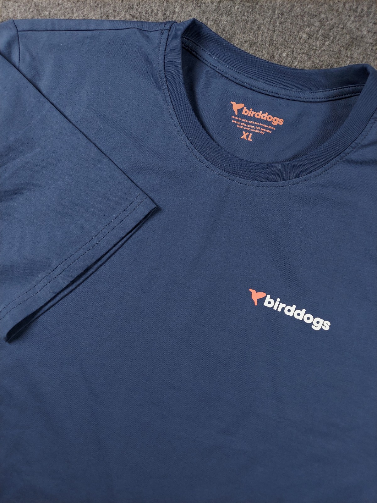 Birddogs Shirt Mens XL Blue Tagless Stretch Logo Cotton Spandex Crewneck Tee EUC gallery