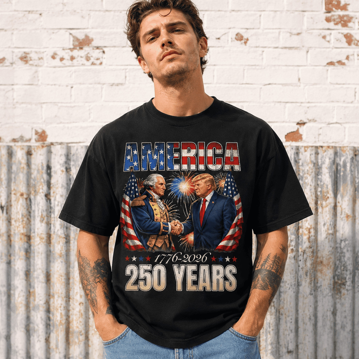 America 250th Anniversary Washington T-Shirt Patriotic USA Freedom Graphic Tee gallery
