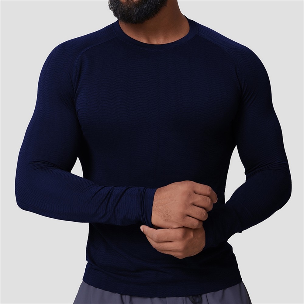 Men's Long Sleeve Sports T-Shirt Classic Casual Slim Round Neck Shirts gallery