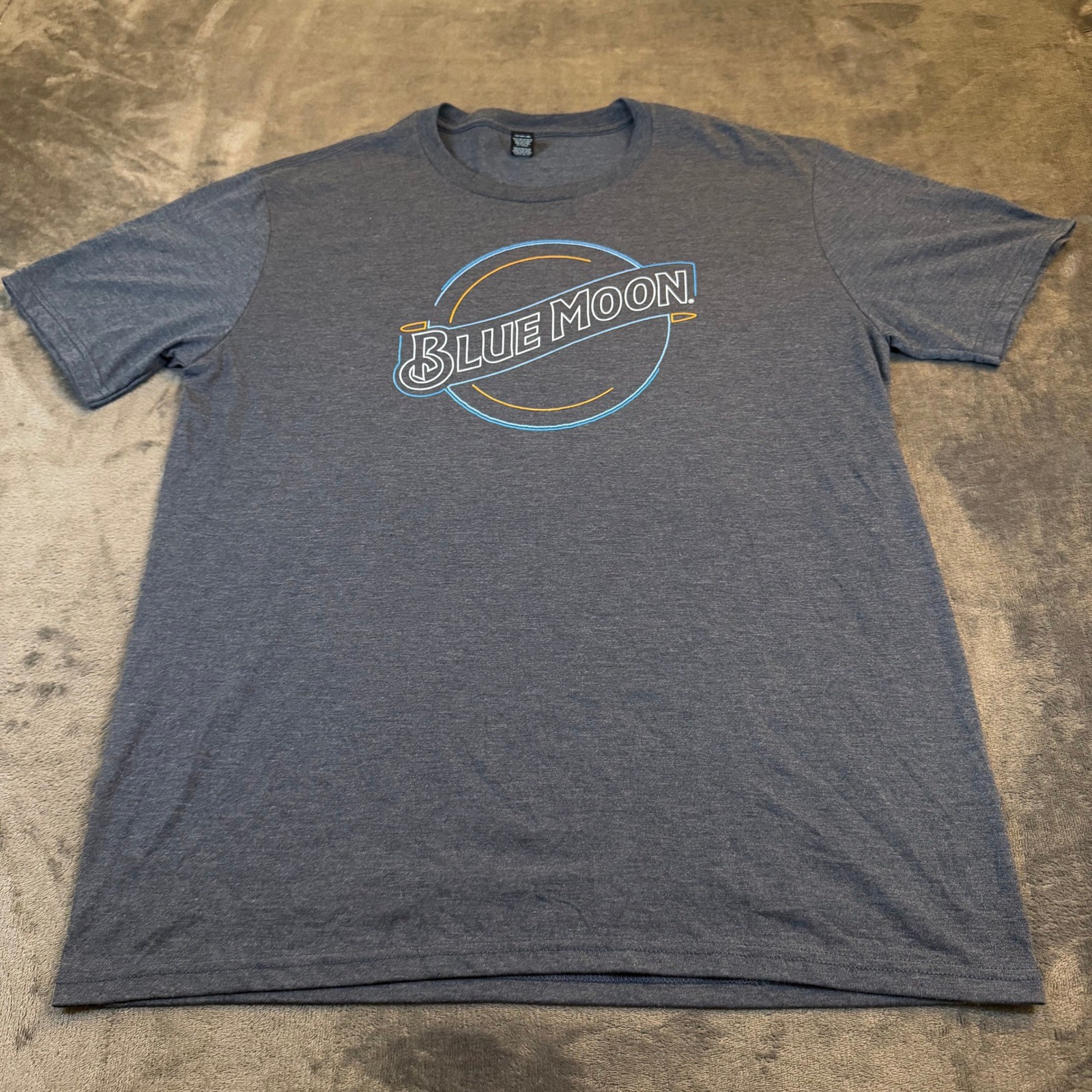 District Blue Moon Graphic T Shirt Mens Large Blue Tri Blend Short Sleeve gallery