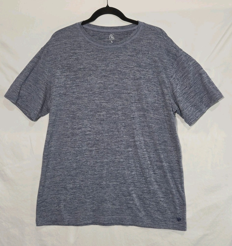 Rhoback Tailwind Performance Tee Large Heather Blue Golf Athleisure Minimalist